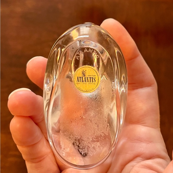Atlantis Full Lead Crystal Clear Glass Duck Portugal Paperweight Figurine - Picture 3 of 3